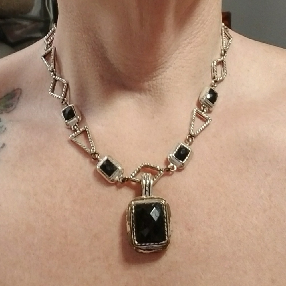 Premier Designs Silver & Black Necklace